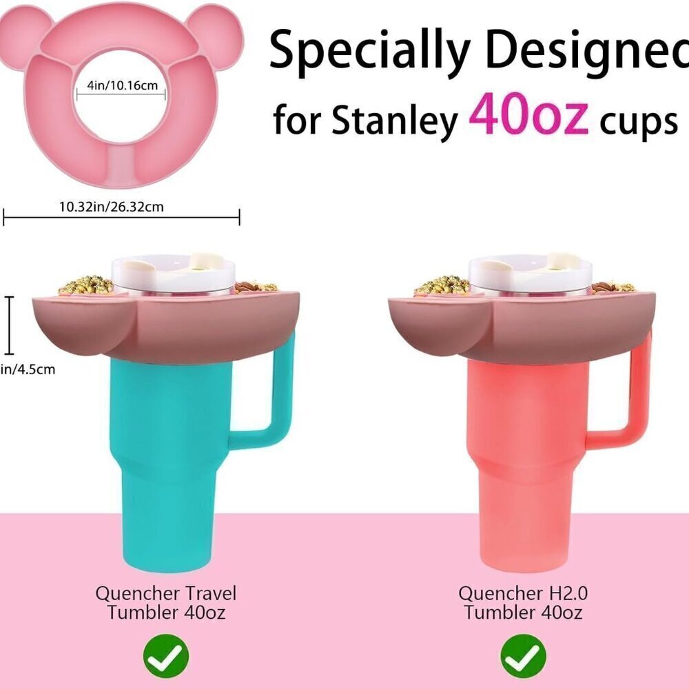 Snack Tray for Stanley 40oz Cup Silicone Tumbler Snack / PINK / NEW - Picture 2 of 4